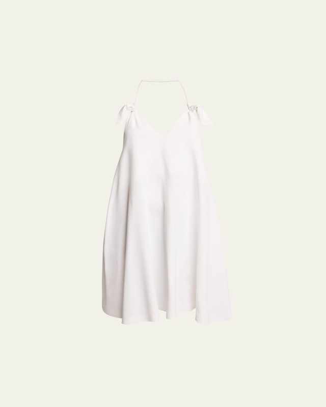 Halter Leather Knot Backless Mini Dress